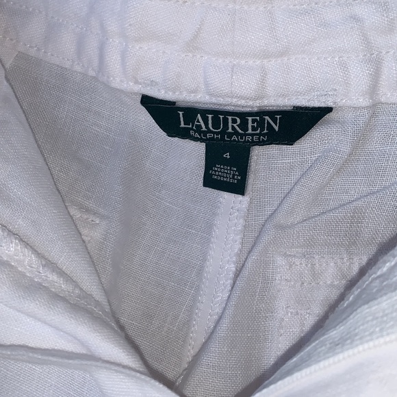 NWT Ralph Lauren white linen drawstring pants sz 4 - Picture 7 of 9